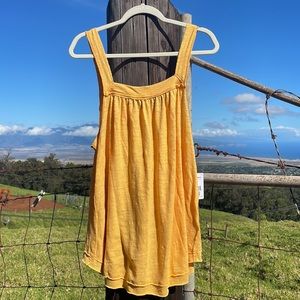 NWT Free People Good For You Poppy Gold Tank Top large